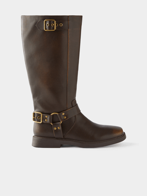 Women's Cotton On Brown Riley Biker Boots