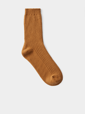 Women's Cotton On Brown Classic Ribbed Cosy Crew Sock