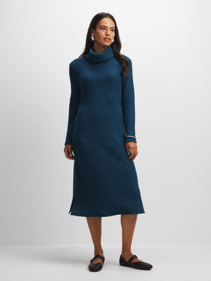 Exact Women's Teal Cowl Neck Dress