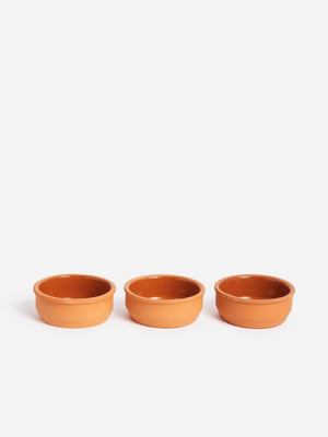 Excellent Houseware Brown Ramekin Terracotta Set 3Pcs