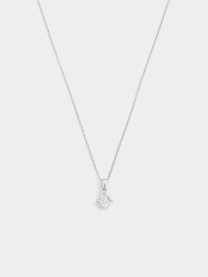 Sterling Silver Lab Grown Diamond Round Solitaire Pendant