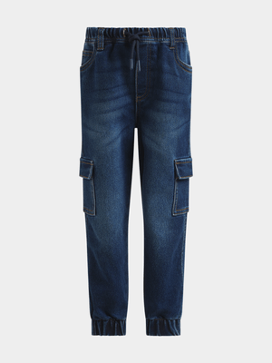 Exact Younger Boy's Dark Wash Utility Jeans
