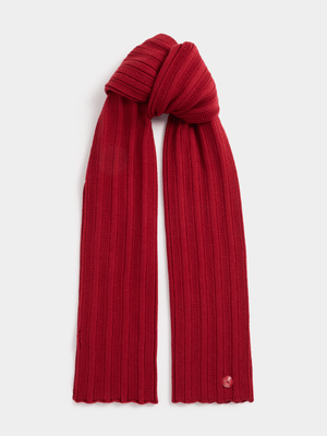 Fabiani Men's Red Rib Scarf