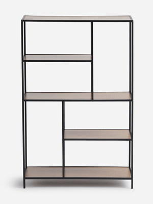H & S Collection Black Wall Rack With MDF Top