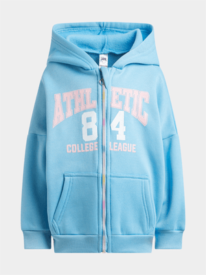 Jet Younger Girls Blue Zip Through Active Top