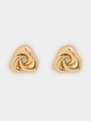 The FIX Women's Gold Triangular Twist Earrings