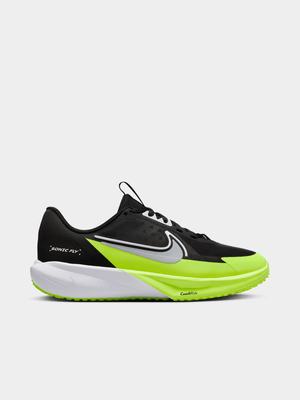 Nike Junior Grade-School Sonic Black/Grey/Lime Running Shoes