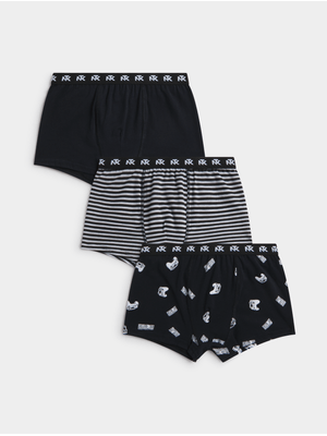 Jet Teen Boys Black/Grey 3 Pack Gaming Bodyshorts