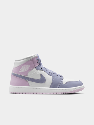 Jordan Women's 1 Mid Indingo Haze/Doll White Sneaker