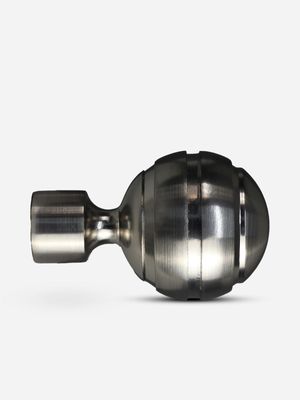 Window World 25mm Ridged Finial Brushed Silver