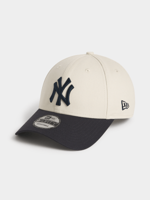 New Era Unisex 9FORTY New York Yankees Side Script Stone/Navy Cap