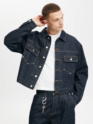 Men's Cotton On Blue Denim Rinse Jacket