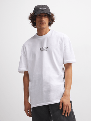 Jet Men's White Graphic T-Shirt