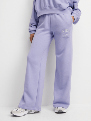 Nike Women's Nsw Club Fleece Purple Wide Pants