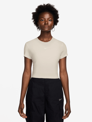 Nike Women's Nsw Chill Knit Light Brown T-Shirt
